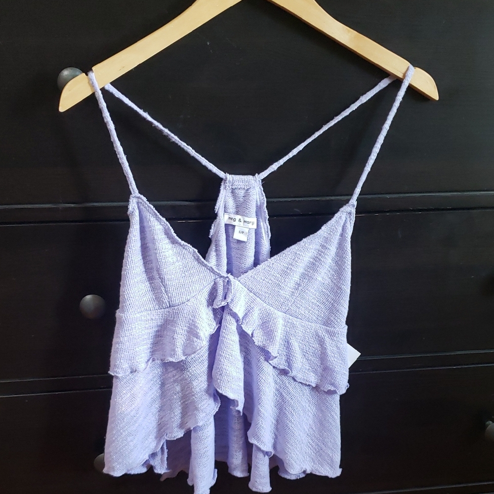 MEG & MARGOT NWT Layered Crop Top - Pastel Blue - S